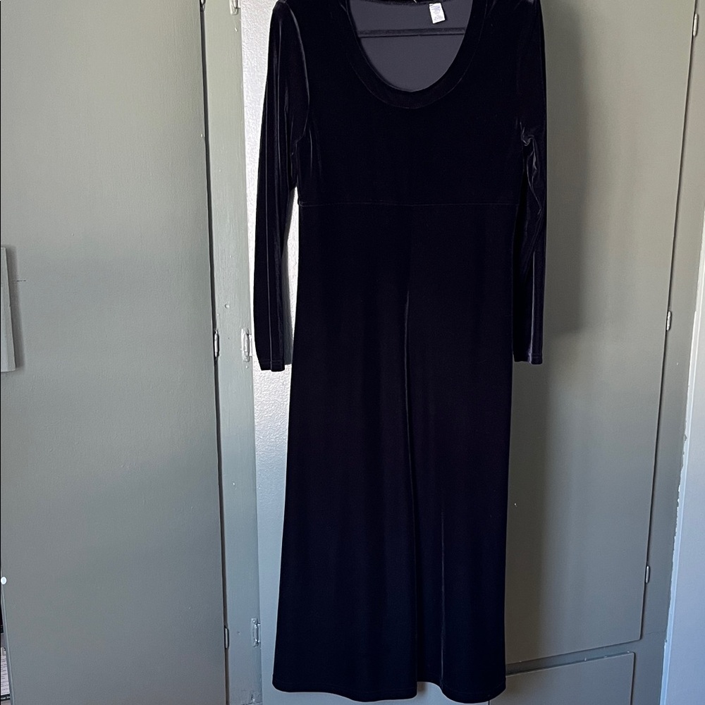 Vintage Amanda Smith Classic Black Long Sleeve A-line Dress